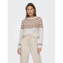 ONLY Isle L/S Rund Hals Strik - Cloud Dancer