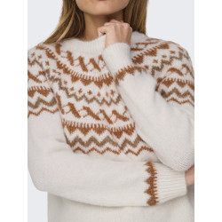 ONLY Isle L/S Rund Hals Strik - Cloud Dancer