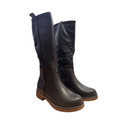 Lang Støvle Med Zip - Dark Brown