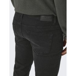 ONLY & SONS Weft Regular Black Denim Bukser - Black Denim