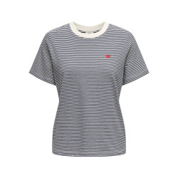 JDY Pisa S/S Print Top - Cloud Dancer / Stribet Sky Captain JDY Pisa S/S Print Top - Cloud Dancer / Stribet Sky Captain