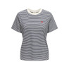 JDY Pisa S/S Print Top - Cloud Dancer / Stribet Sky Captain