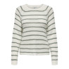 JDY Ellen L/S Raglan Strik Stribet Pullover - Cloud Dancer / Sea Spray