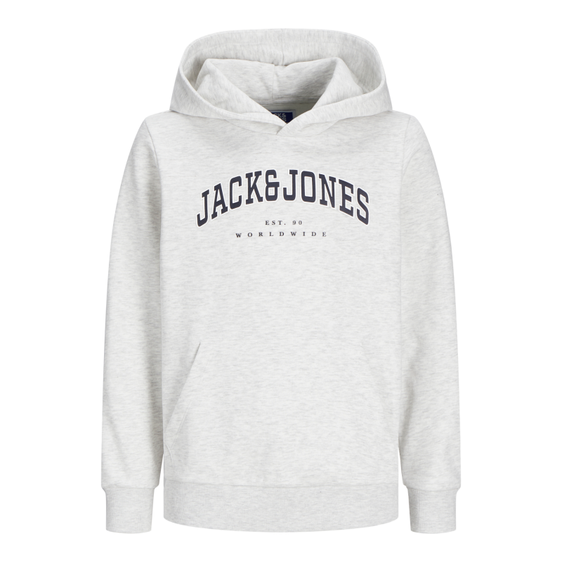 JACK & JONES JUNIOR Jjecaleb Varsity Sweat Hood  Junior - Hvid Melange