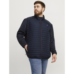 JACK & JONES Plus Multi Quilted Krave Jakke - Navy Blazer