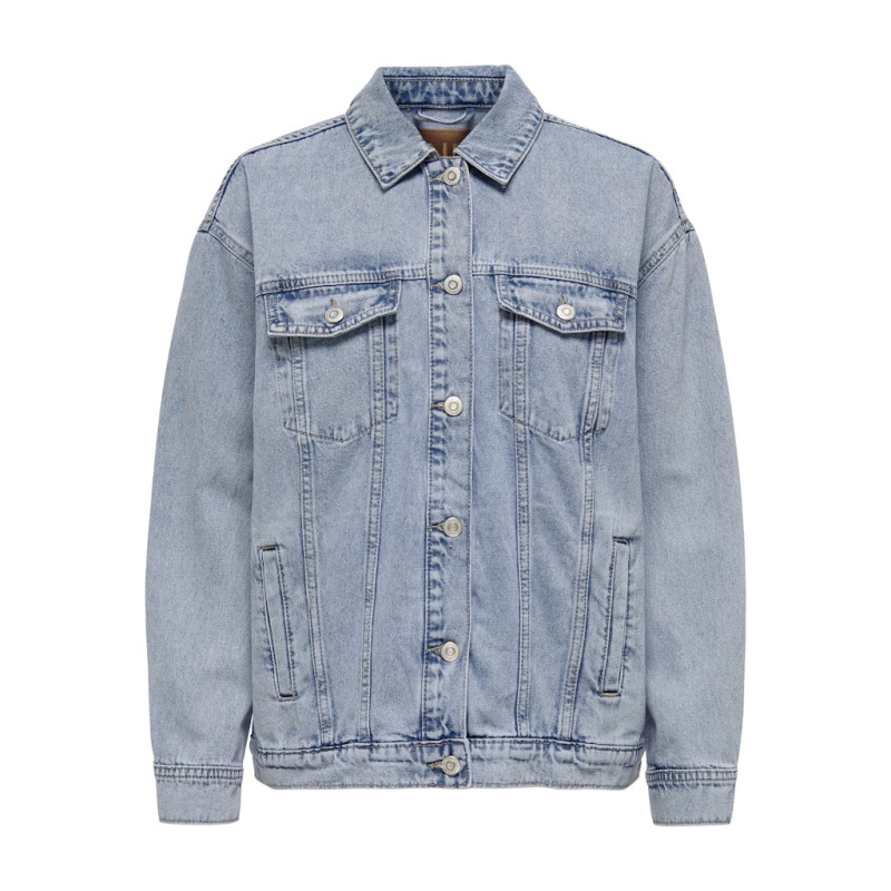 ONLY CARMAKOMA Ocean Oversized Denim Jakke - Light Blue Denim