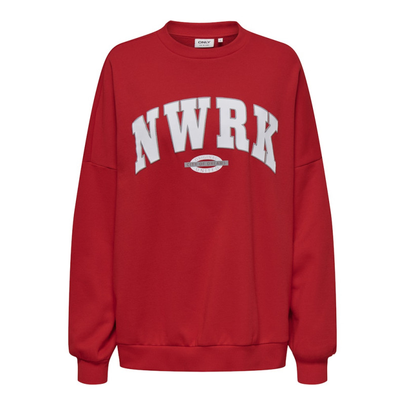 ONLY Deborah L/S Club Sweatshirt - Mars Red