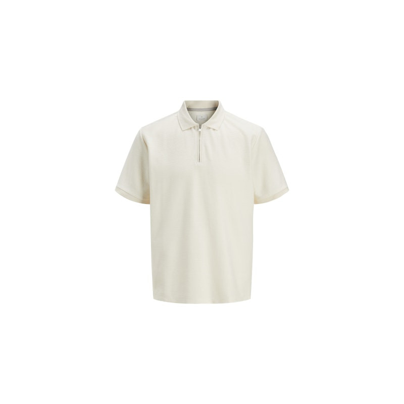 Jack & Jones PLUS Zip Polo - Bright White