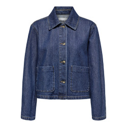 ONLY Lerine Pocket Denim Skjorte - Dark Blue Denim ONLY Lerine Pocket Denim Skjorte - Dark Blue Denim