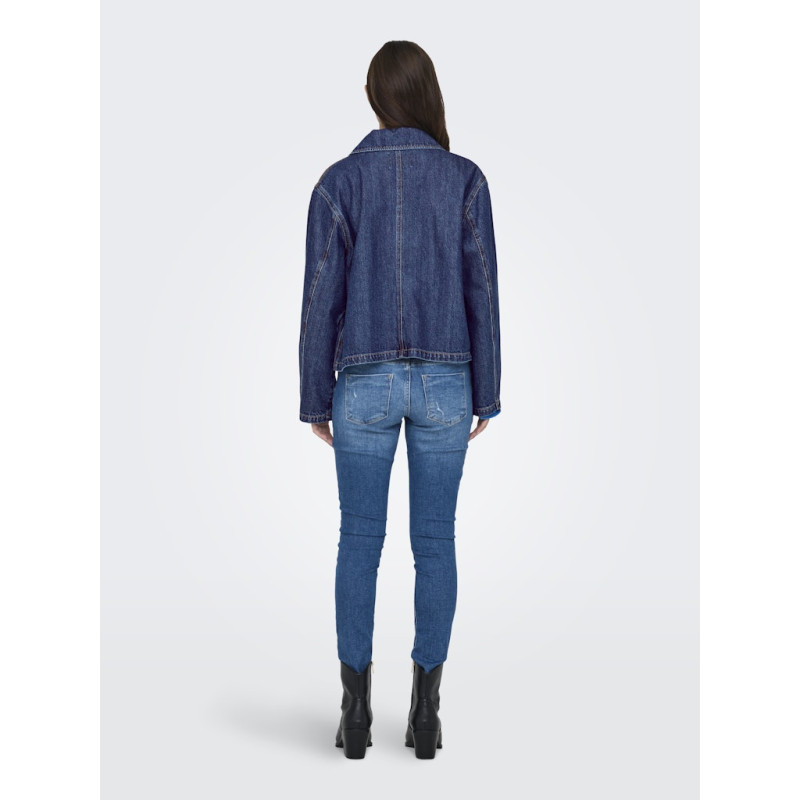 ONLY Lerine Pocket Denim Skjorte - Dark Blue Denim ONLY Lerine Pocket Denim Skjorte - Dark Blue Denim