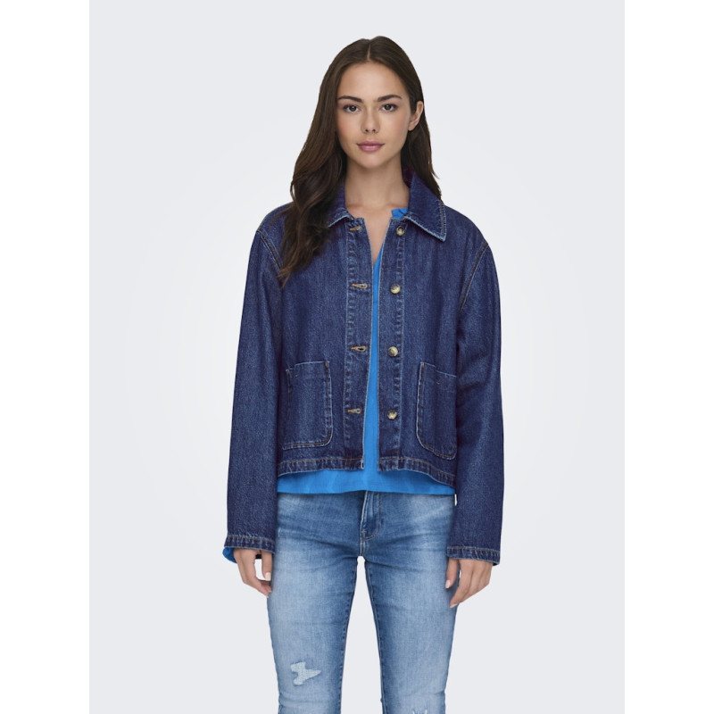 ONLY Lerine Pocket Denim Skjorte - Dark Blue Denim ONLY Lerine Pocket Denim Skjorte - Dark Blue Denim