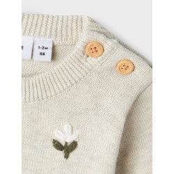 NAME IT BABY Faflow Striktrøje - Peyote Melange