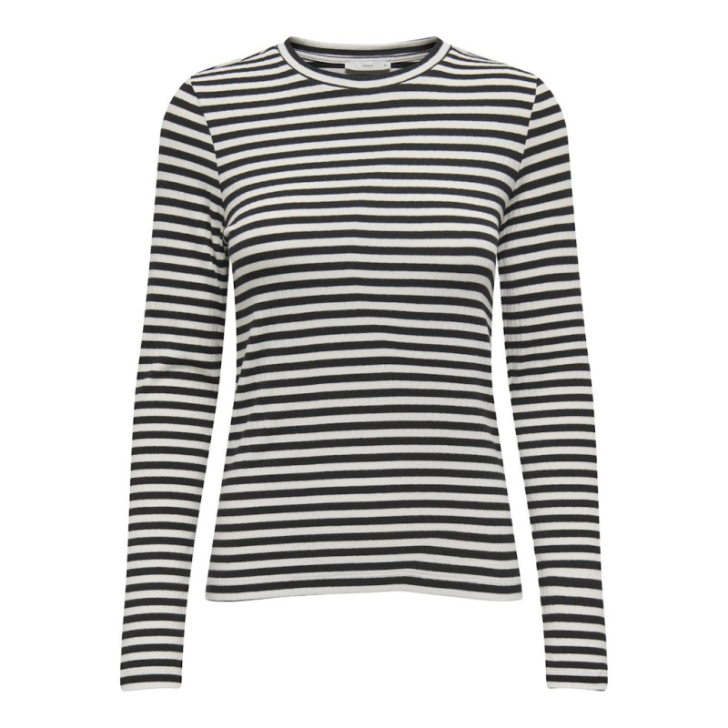 ONLY Laida L/S Stribet top - Sort