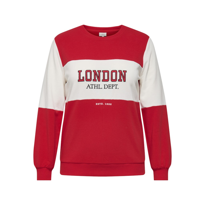 ONLY CARMAKOMA Harper Block Sweatshirt - High Risk Red