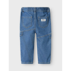 NAME IT MINI Ben Tap Stribede Jeans 3950 - Medium Blue Denim