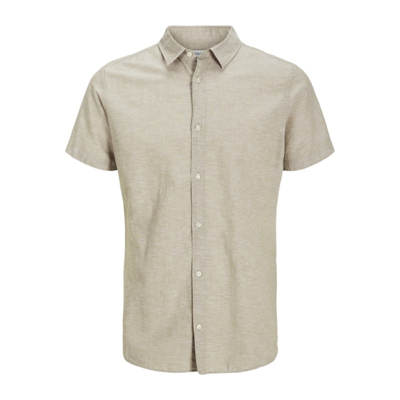 JACK & JONES PLUS Breeze Linen Blend Skjorte - Crockery