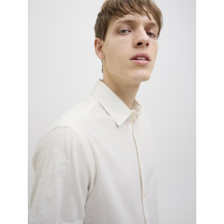 JJ REBEL Moss Sunny Hør Skjorte - Bright White