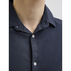 JJ REBEL Moss Sunny Hør Skjorte - Navy Blazer