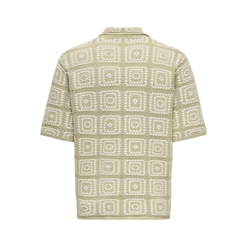 ONLY & SONS Bart Rlx 5 Strik Skjorte - Silver Lining