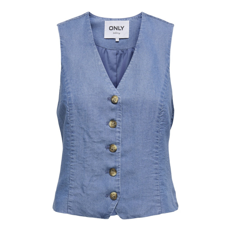 ONLY Iris Charis Life Vest - Medium Blue Denim