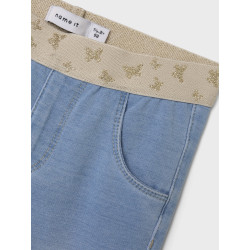 NAME IT Mini Salli Slim Sweat Jeans - Light Blue Denim