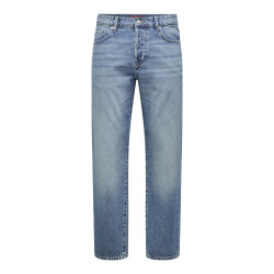 ONLY & SONS Edge Straight Box Tai Jeans - Medium Blue Denim