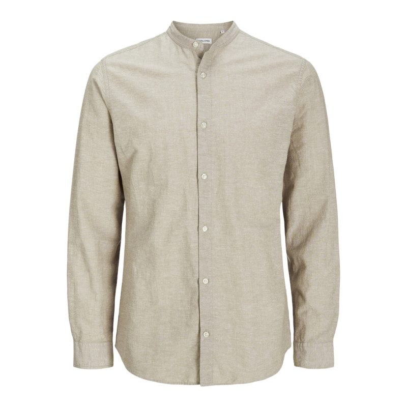 JACK & JONES PLUS Breeze Band Hør Skjorte - Crockery