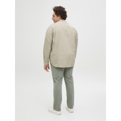 JACK & JONES PLUS Breeze Band Hør Skjorte - Crockery