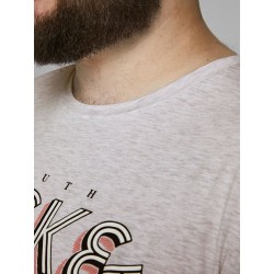 Jack & Jones Plus size Venice Beach T-shirt - White Melange