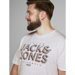 Jack & Jones Plus size Venice Beach T-shirt - White Melange