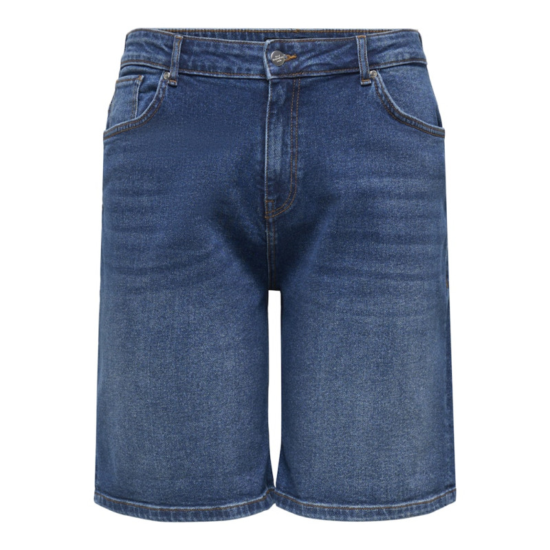 ONLY CARMAKOMA Eneda Mom Shorts - Dark Blue Denim