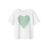 NAME IT KIDS Fesko T-Shirt - Bright White / Bright Green Heart