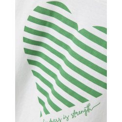 NAME IT KIDS Fesko T-Shirt - Bright White / Bright Green Heart