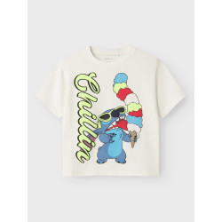 NAME IT MINI Malix Stitch T-Shirt - Cloud Dancer