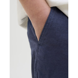 JACK & JONES JUNIOR Jaiden Summer Jogger Hør Shorts - Night Sky JACK & JONES JUNIOR Jaiden Summer Jogger Hør Shorts - Night Sky