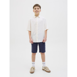 JACK & JONES JUNIOR Jaiden Summer Jogger Hør Shorts - Night Sky JACK & JONES JUNIOR Jaiden Summer Jogger Hør Shorts - Night Sky
