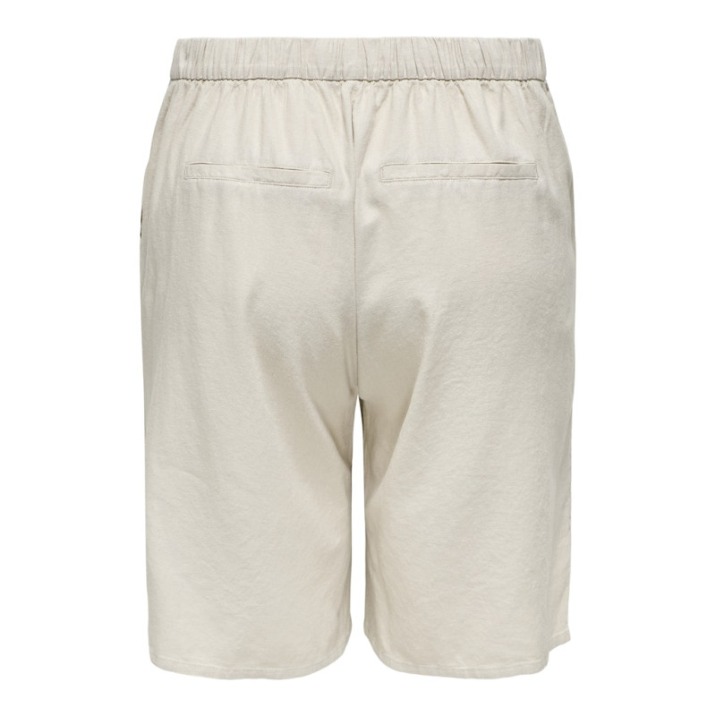 ONLY CARMAKOMA Caro Hør Bermu Shorts - Pumice Stone ONLY CARMAKOMA Caro Hør Bermu Shorts - Pumice Stone