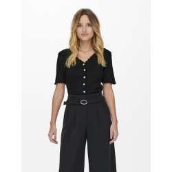 ONLY Laila Top Med Knapper - Sort