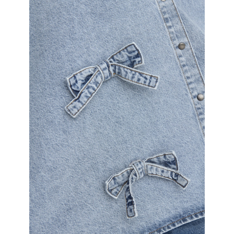 ONLY Grace Sløjfe Denim Skjorte - Light Blue Denim ONLY Grace Sløjfe Denim Skjorte - Light Blue Denim