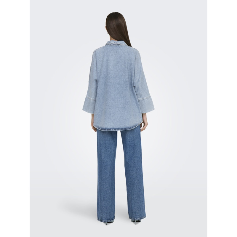 ONLY Grace Sløjfe Denim Skjorte - Light Blue Denim ONLY Grace Sløjfe Denim Skjorte - Light Blue Denim