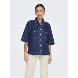 ONLY Belle Denim Skjorte - Dark Blue Denim