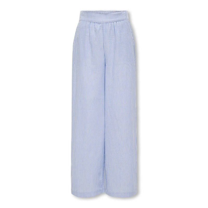 KIDS ONLY Smilla Life Stribede Bukser - Cloud Dancer / Clear Sky