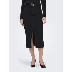 ONLY Siri Front Slids Denim Nederdel - Black Denim