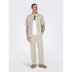 ONLY & SONS Linus Hør Bukser - Silver Linning