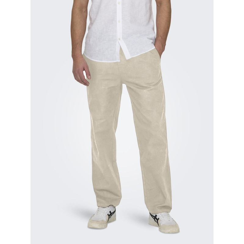 ONLY & SONS Linus Hør Bukser - Silver Linning