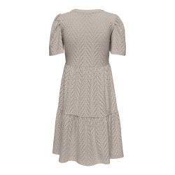 JDY Carla Cathinka Broderi Kjole - Chateau Gray