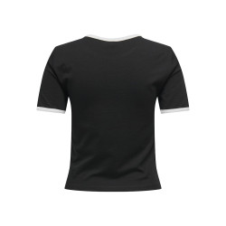 ONLY Nina Life Kontrast T-Shirt - Sort