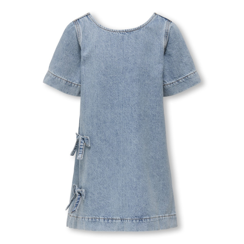 KIDS ONLY Gigi Denim Kjole Med Sløjfer - Light Blue Denim