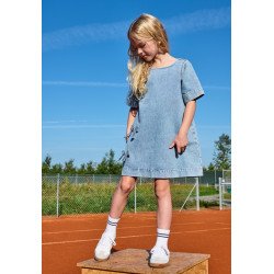 KIDS ONLY Gigi Denim Kjole Med Sløjfer - Light Blue Denim