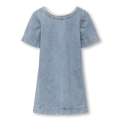 KIDS ONLY Gigi Denim Kjole Med Sløjfer - Light Blue Denim